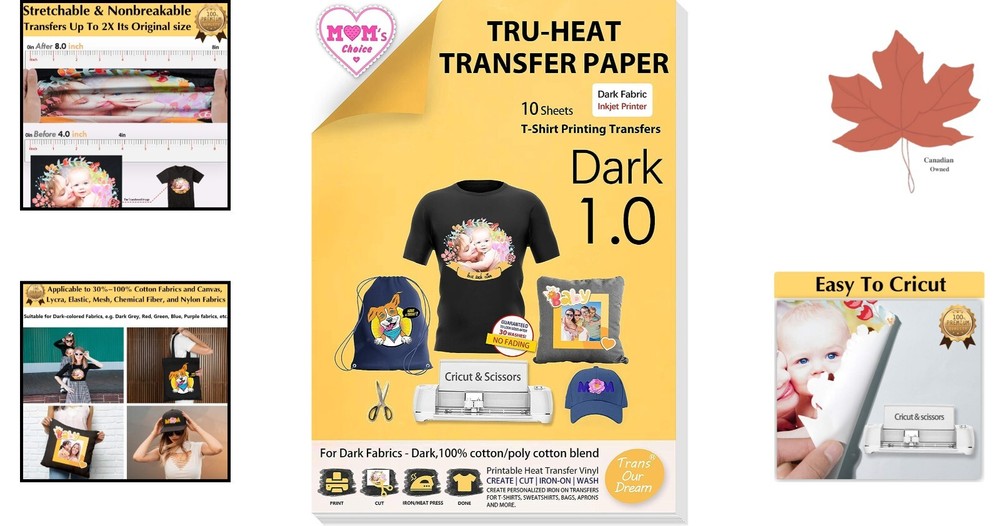 Brilliant Versatile Premium Dark Transfer Paper - 10 Sheets