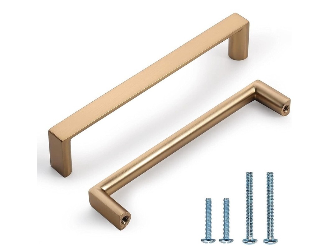 20 Pack 5 Inch (128mm) Cabinet Pulls Square Champagne Bronze
