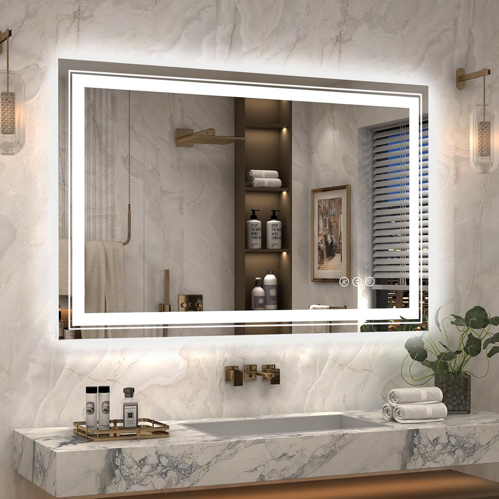 All Size Large LED Lighted Bathroom Front& Backlit Vanity Mirror for Hotel Salon