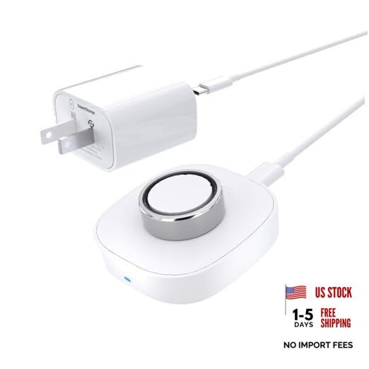 Charger for Oura Ring Gen4 (Size 9) - Fast Charging Dock with USB-C 9 (White)