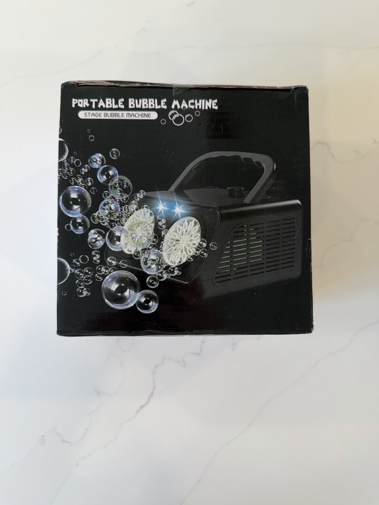 Automatic Bubble Machine Upgrade Bubble Blower with 2 Fans (black)