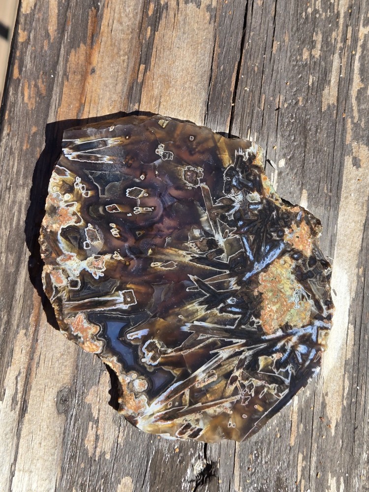 Turkish Stick Agate Slab Slice Lapidary Unique Ankara Turkey