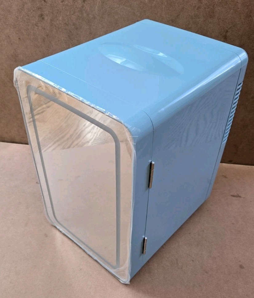 KELL Electronics Counter Top Small Mini Fridge Holds 6 12oz Cans Light Blue