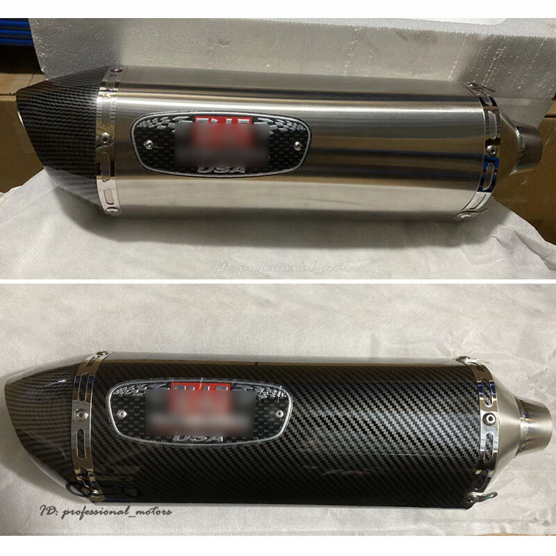 Modified System 51mm Exhaust Tips Motorcycle Muffler Pipe Carbon Painted 420MM
