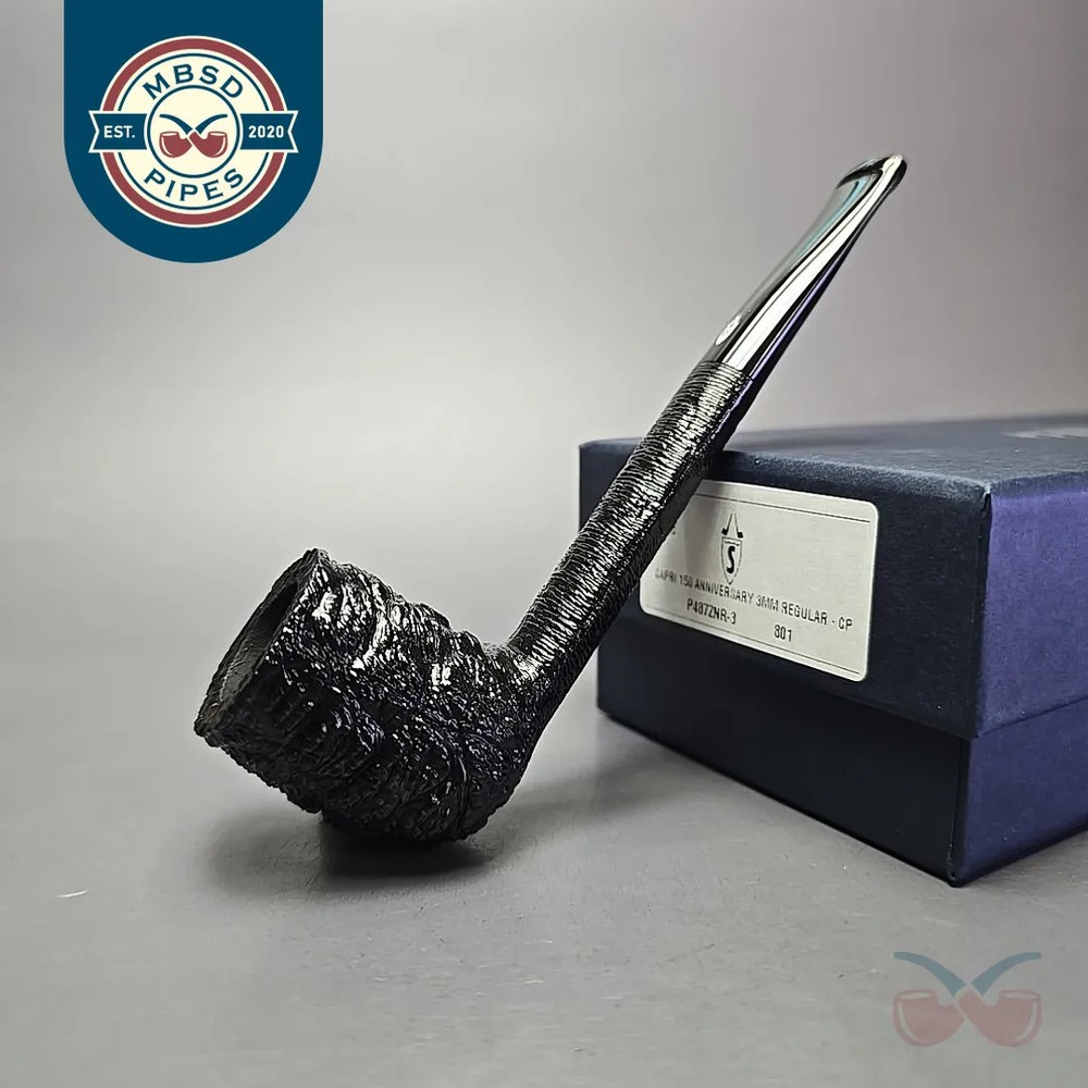 Savinelli Capri Root Briar 150th Anniversary 801 Rusticated Briar Pipe, New
