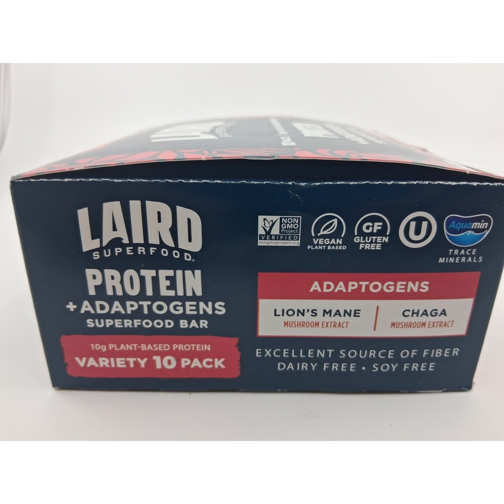 Laird Protein + Adaptogen Bars - Variety Pack 1 box/10 Bars