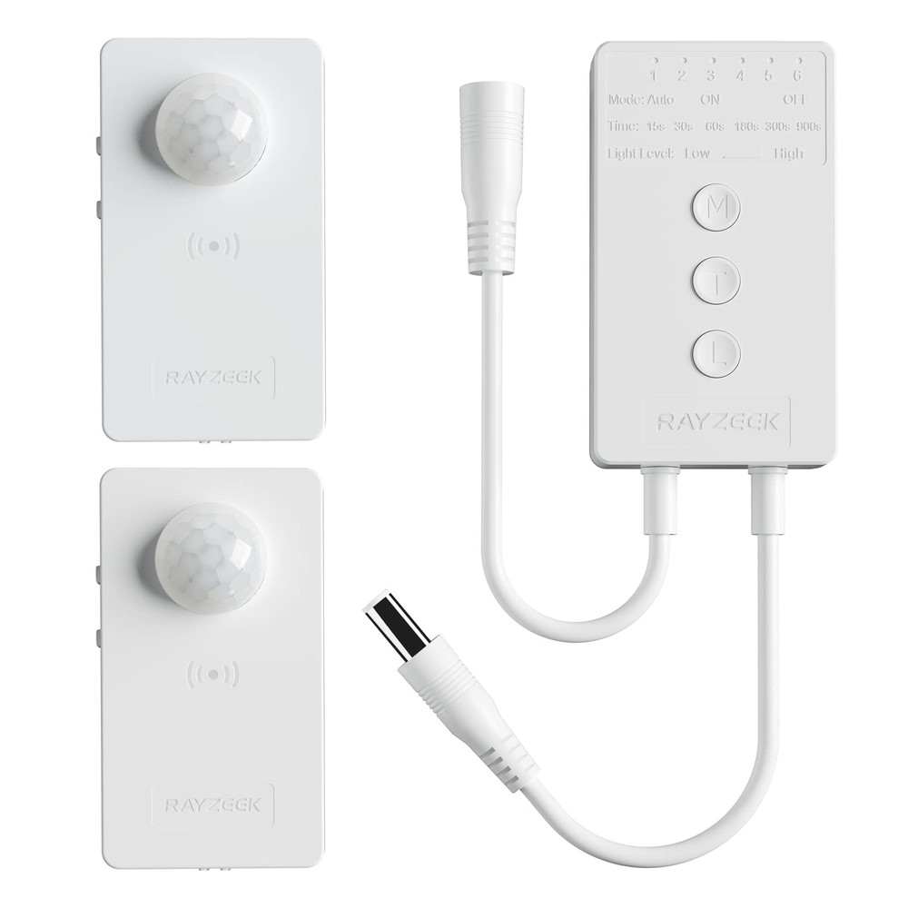 RAYZEEK Wireless Motion Sensor Controller Kit-No Wiring Mini PIR Sensor Switc...