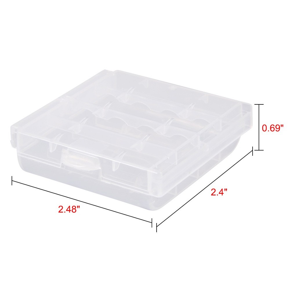 Portable Battery Storage Case Protective Container Clear for AAA/AA Batteries