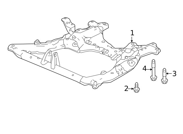Genuine Honda Engine Cradle Bolt 90182-S2H-000