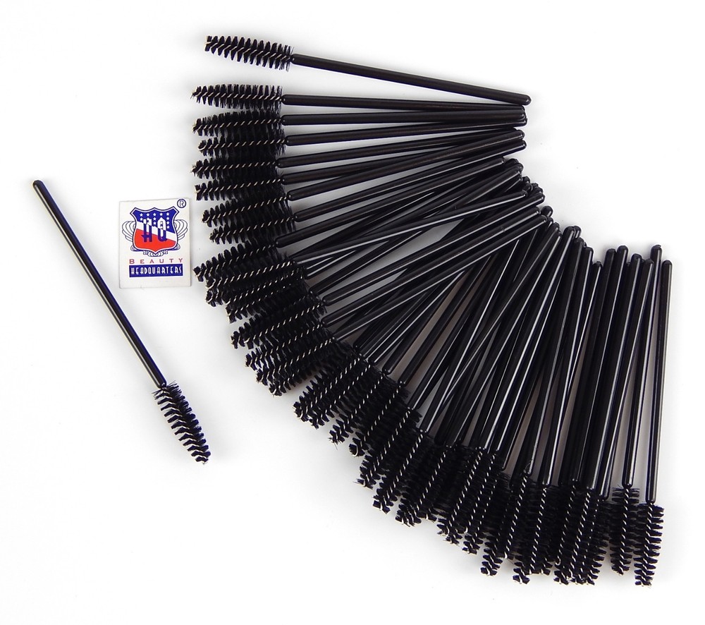 50 Pack Disposable Eyelash Mascara Brushes Wands Applicator Black