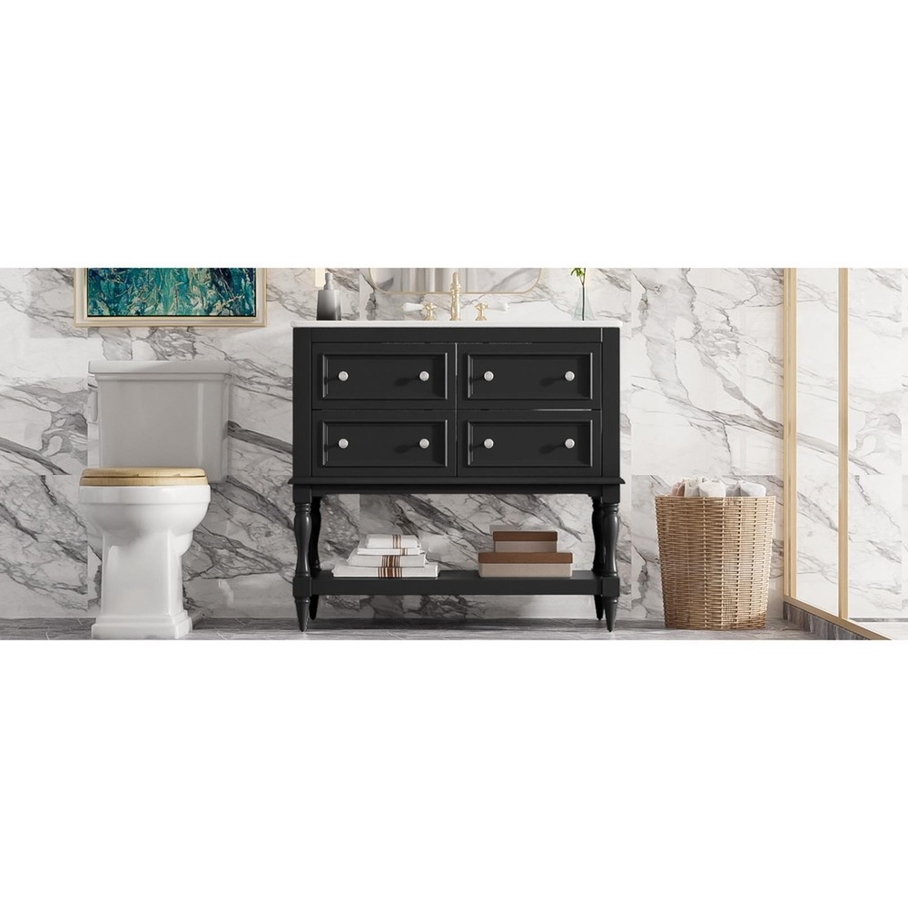 Freestanding 36'' Bathroom Vanity Set with Undermount Sink & Ample Storage,