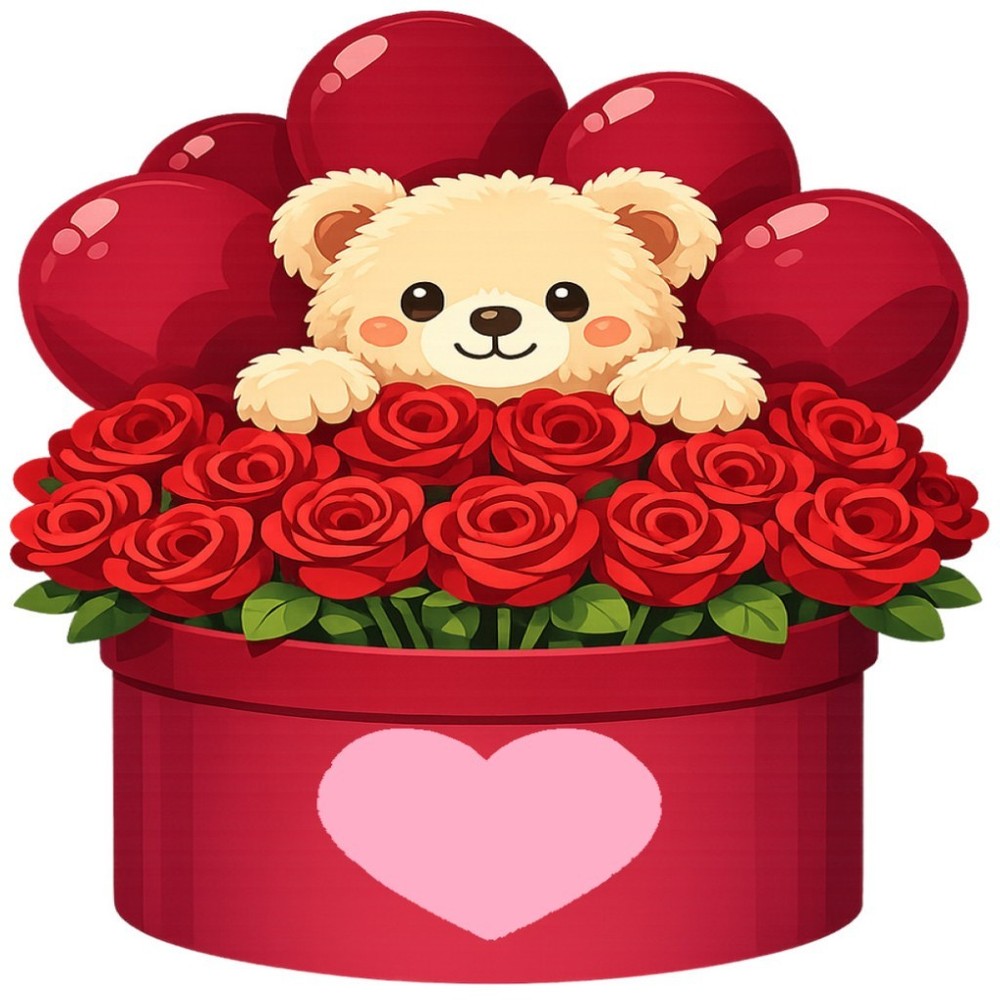 30 Custom Teddy Bear Rose Gift Personalized Address Labels