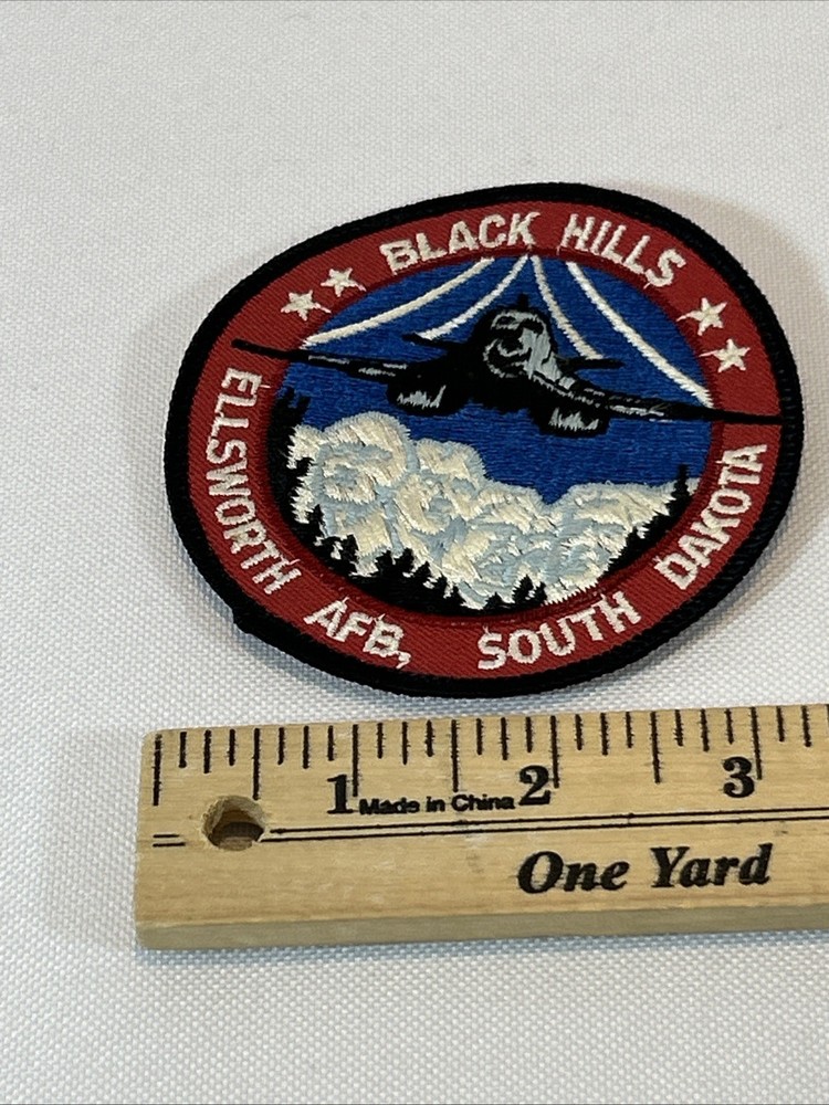 Vintage Trucker Snapback Hat Cap Patch Replacement Black Hills Ellsworth AFB, SD