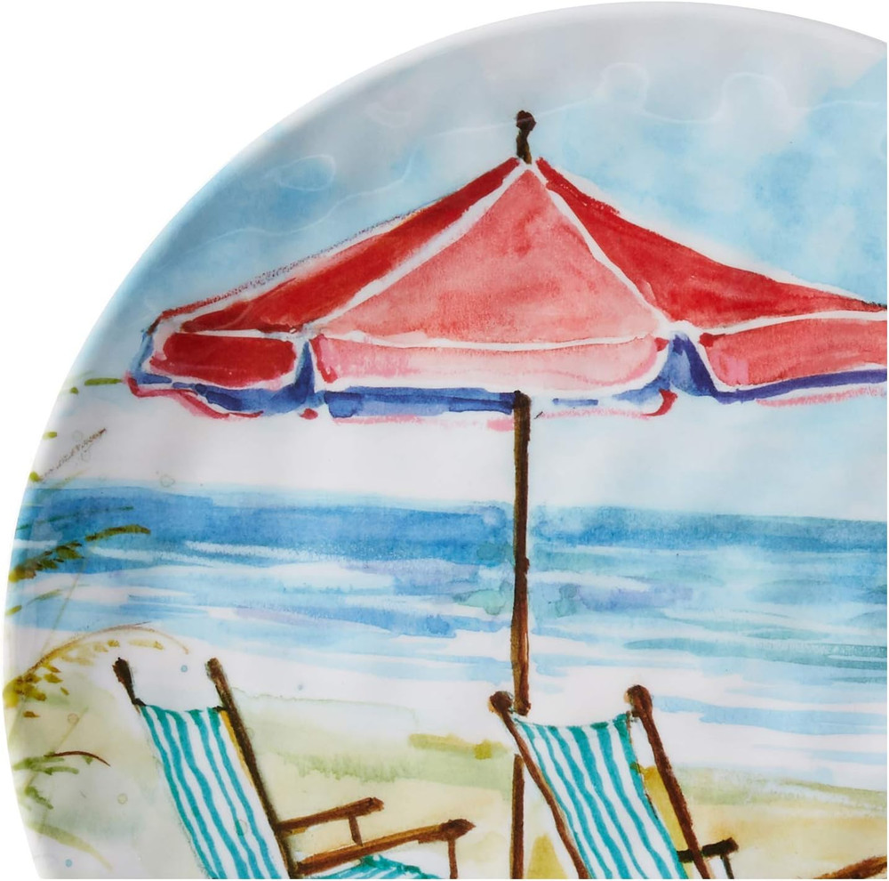 Ocean View 12 Pc Melamine Dinnerware Set, Service for 4