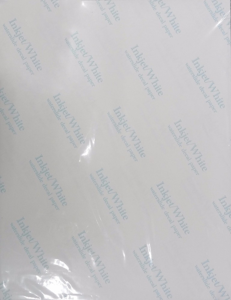 20 sheets WHITE INKJET waterslide decal papers 8.5 x 11