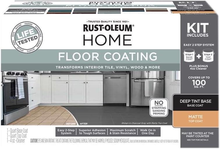 Rust-Oleum HOME Floor Coating, Deep Tint Base, Matte, Kit - 360100