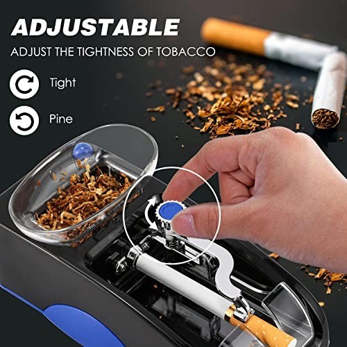 Automatic Cigarette Rolling Machine - Electric Mini Tobacco Injector, Blue
