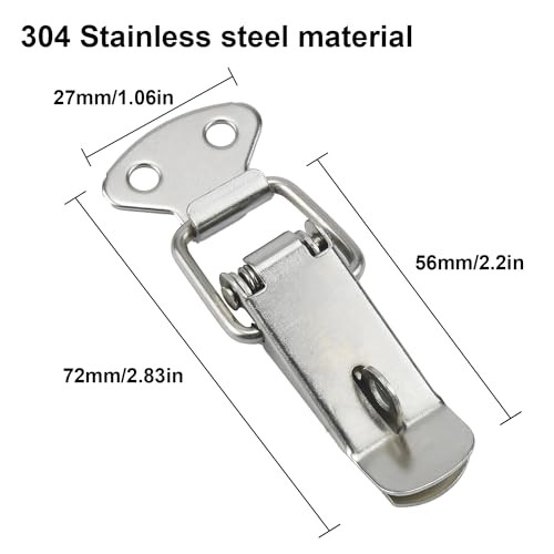 Generic 4 Pack Spring Loaded Toggle Latch Catch, Stainless Steel Spring Loaded