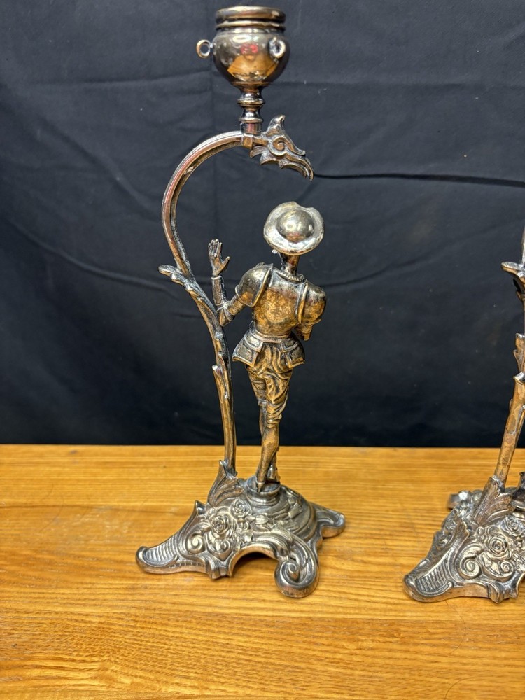 Antique Fraget Silver Plated Candlesticks