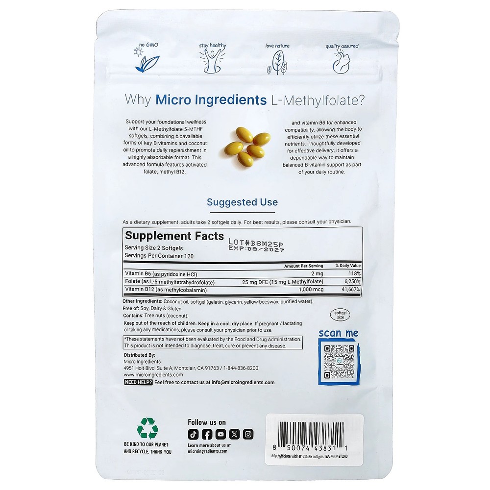 L-Methylfolate, 240 Softgels