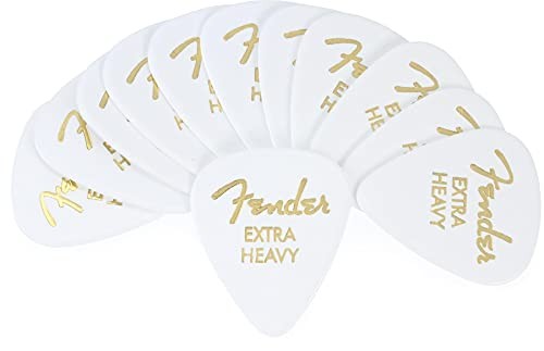 Fender Classic Celluloid White 351 Shape Extra Heavy Picks 12 Count From Japan