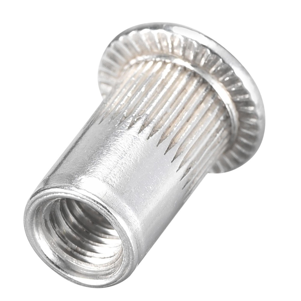 25pcs #10-32 Rivet Nuts Aluminium Alloy Knurled Flat Head Threaded Insert Nut