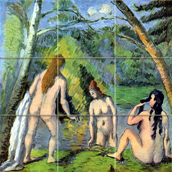Art Cezanne Bathing Women Mural Ceramic Backsplash Bath Tile #375