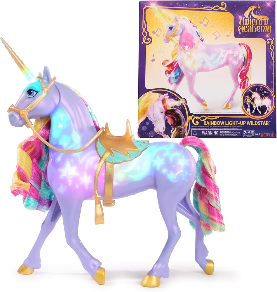 , Interactive Rainbow Light-Up Wildstar Unicorn Toy with Lights, Sounds & Mus...