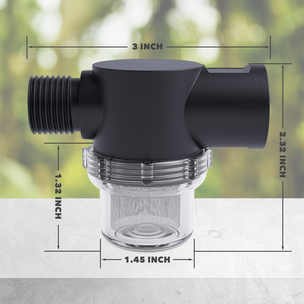 RV Trailer Pump Filter Fresh Water Pump Strainer Compatible with WFCO or Shurflo