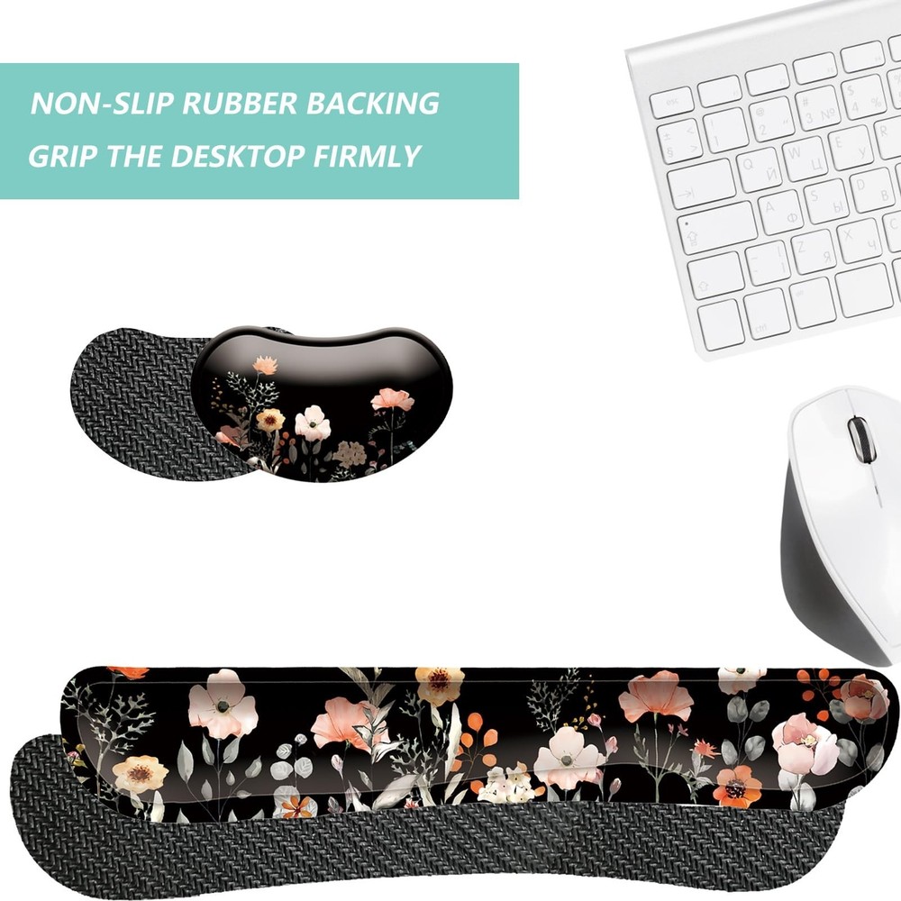 Keyboard Wrist Rest Mouse Wrist Support Set, Memory Foam Wrist Rest Pad for C...