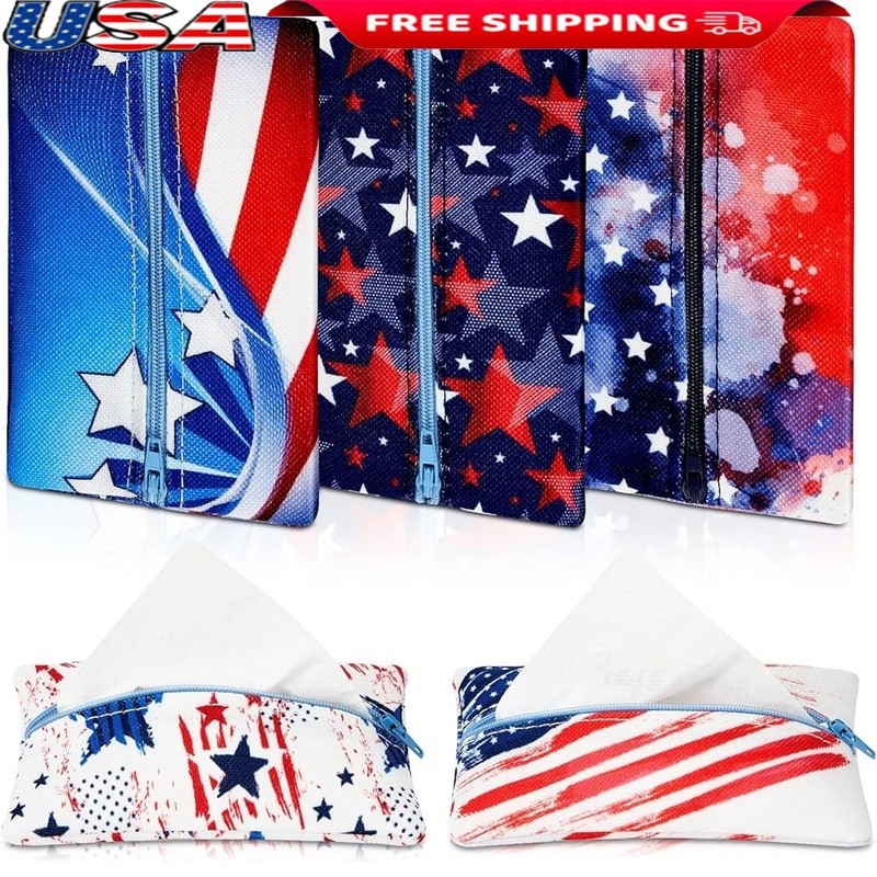 Travel Tissue Holder Pouch 5 Patterns Fabric Reusable Portable Durable New