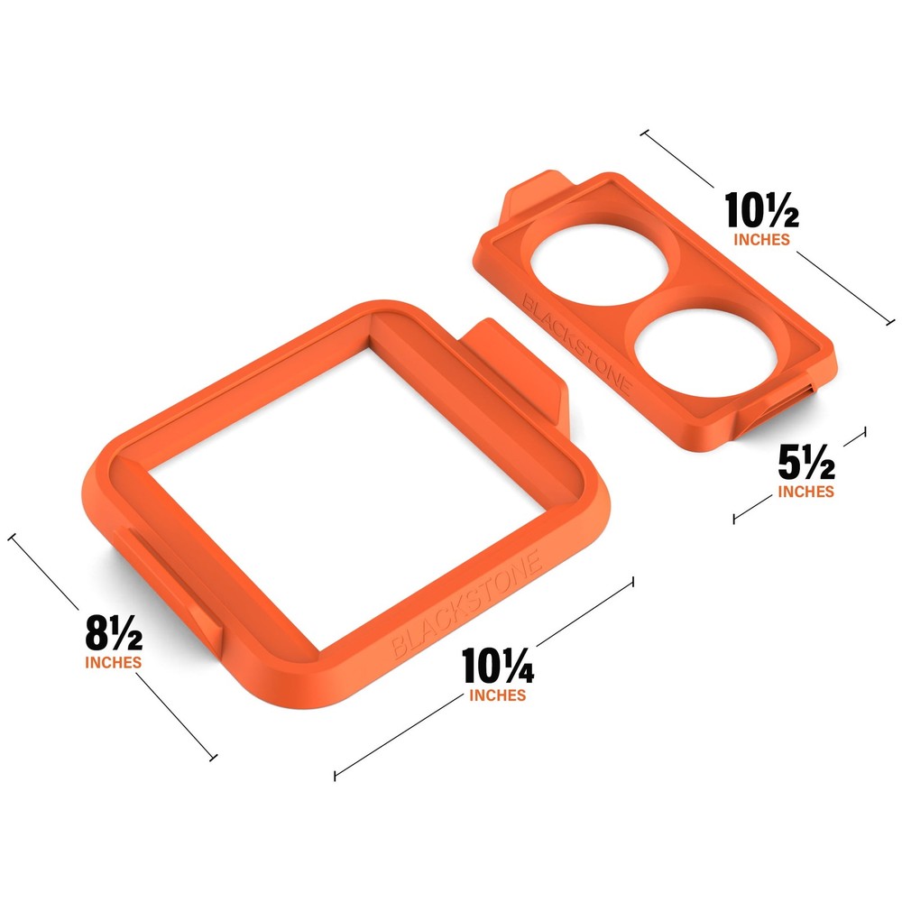 Silicone Egg Ring Set for Perfect Circle and Square Omelets, 3-Piece Orange