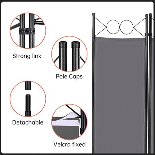 6FT Folding Room Divider - 4 Panel Freestanding Privacy Screen for Home Office,