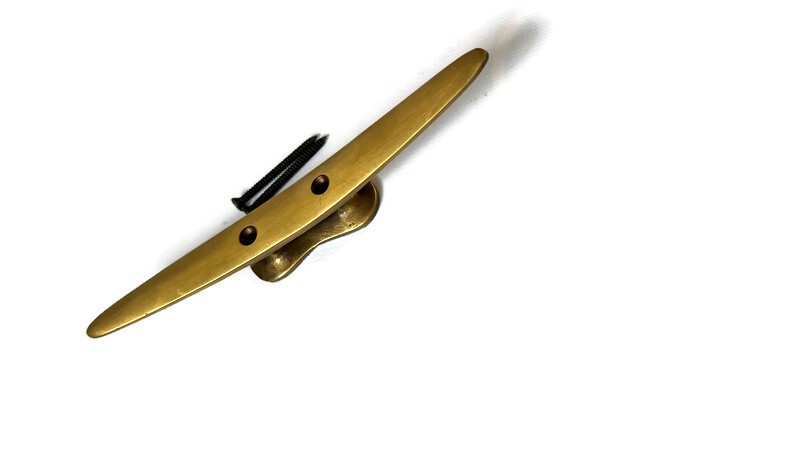 solid brass large Hand Cast 8" inch Cleat Tie Down Rope Solid Heavy Hook boat