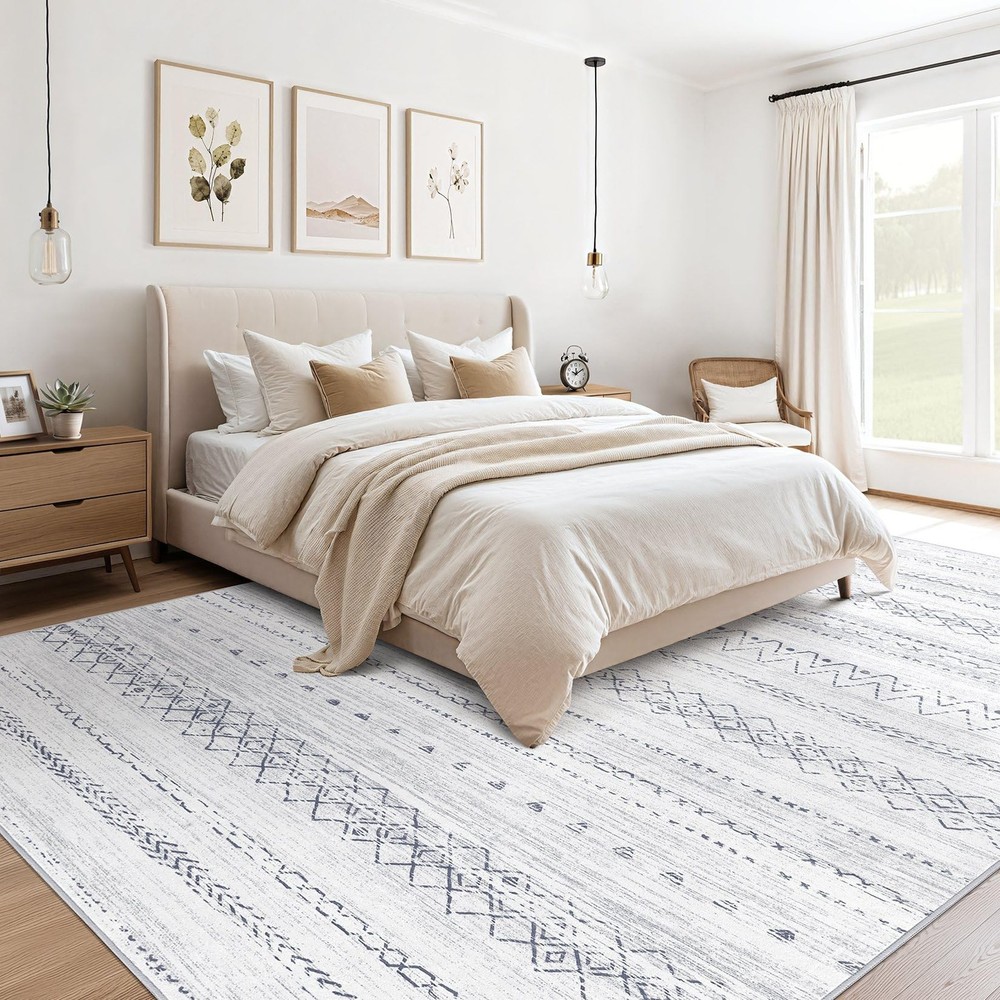 cotiled Area Rugs for Living Room Washable 5' x 7' (Rectangular), Grey