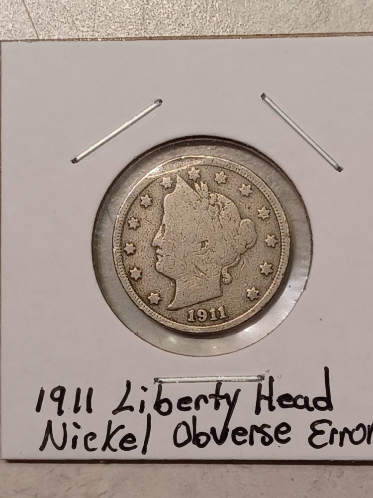 1911 V Nickel Planchet Defect Obverse