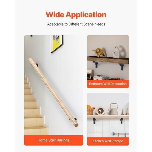 Handrail Hardware Bracket, 6 Packs Heavy Duty Hand Rail Brackets, Flexible Angle