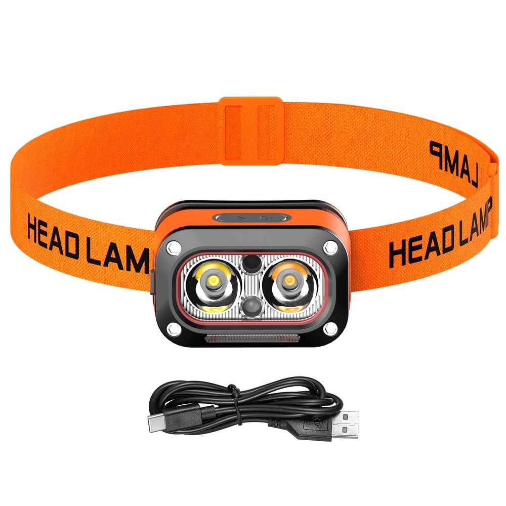 Hands-Free Smart Headlamp Wave Sensor 5 Modes IPX4 Waterproof LED Headlight