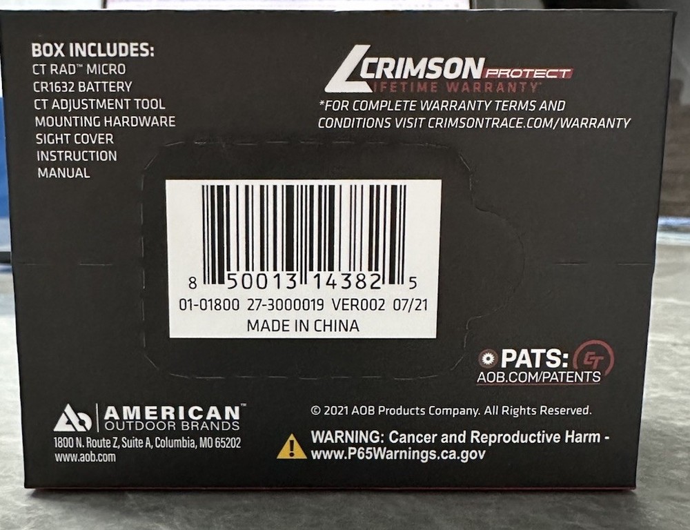 Crimson Trace CT Rad Micro Rapid Aiming Dot -New In Box