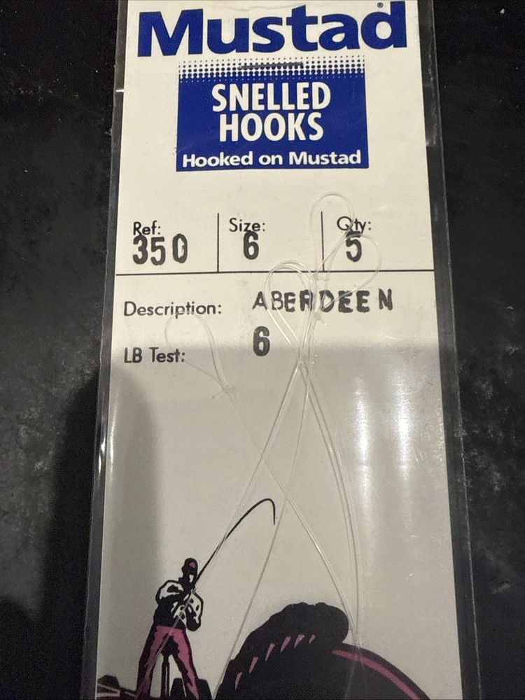 Mustad Ref 350 Size 6 Aberdeen 6 Lb Test 5 Per Pack
