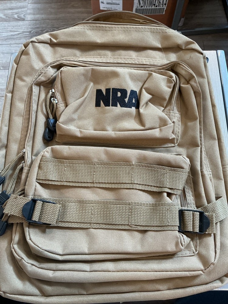 NRA Backpack 15"x12" Tan Canvas Backpack