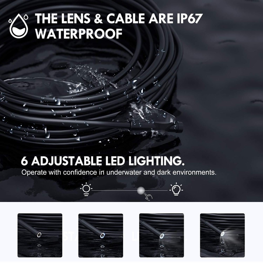 10m LED HD Endoscope Camera Borescope Inspection Wifi For Android iPhone