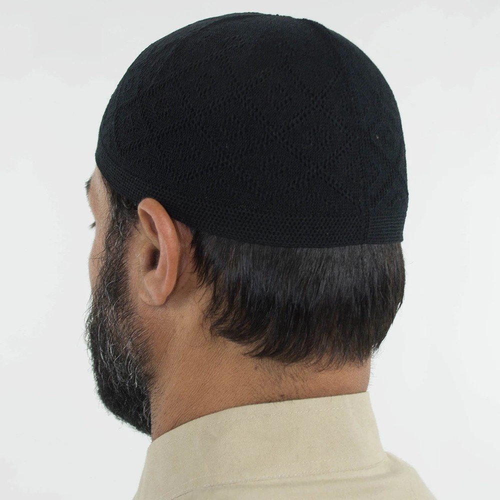 Men's Black Knitted Kufi