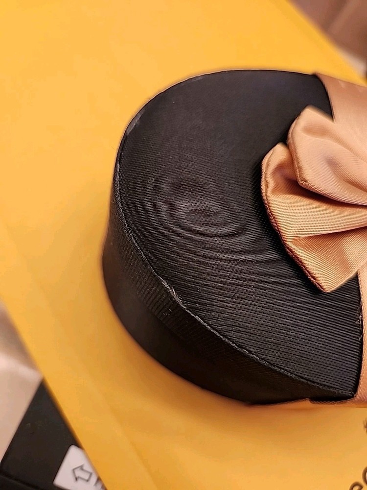 Gift Keepsake Box Black Satin Gold Ribbon