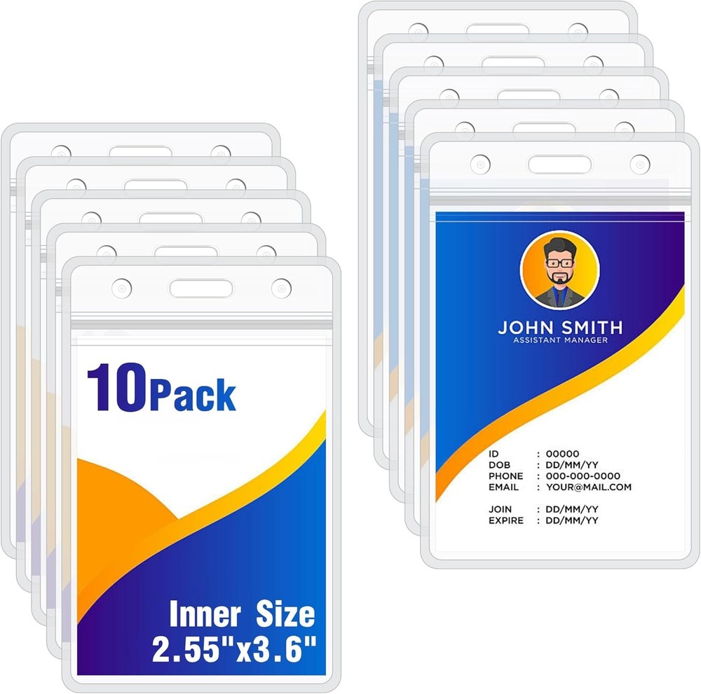 Vertical ID Bad Holder - Extra Thi Clear ID Card Holder with