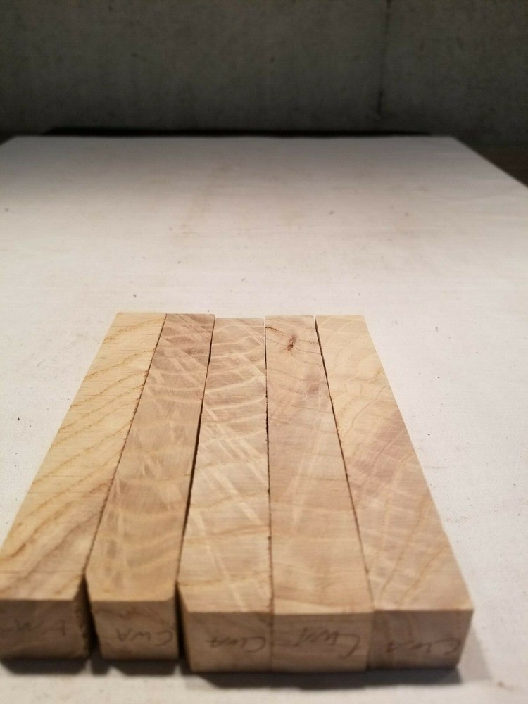 Curly White Ash Pen Blanks 5 pc.