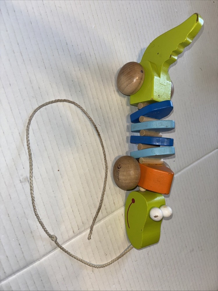 Classic World Pull Behind Crocodile Wooden Pull Toy Alligator