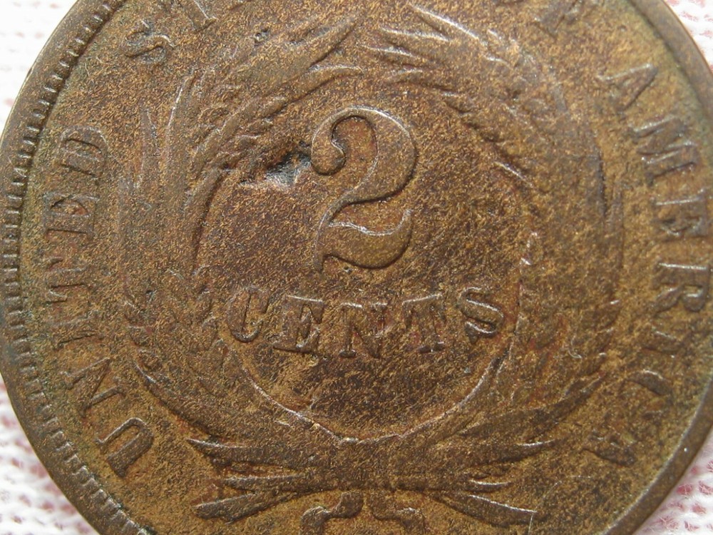 Civil War Era 1865 2¢ Cent Piece. #29