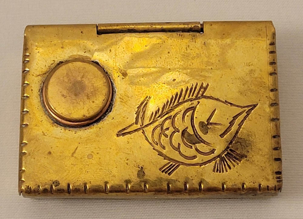 Vintage Brass Decorative Matchbox Holder