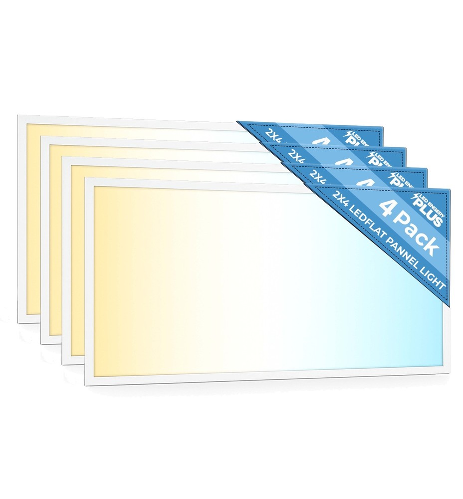 LED ENERGY PLUS 4 Pack 2x4 LED Flat Panel Light 30-72W 5CCT Dimmable 120-277V